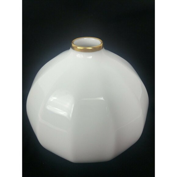 Vintage Japanese Porcelain Bulb Vase White Fukagawa Koransha Arita Feng Shui - Picture 3 of 8